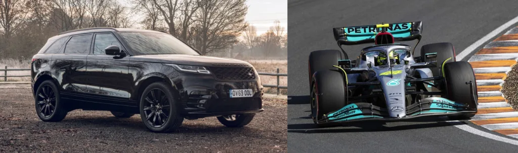 Range Rover vs. F1 car server computer analogy